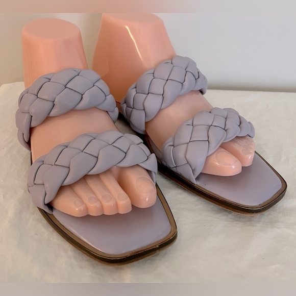 Time & Tru Women’s Lavender Braid Two-Band Sandals Memory Foam Footbed; Size 6 - Picture 1 of 7